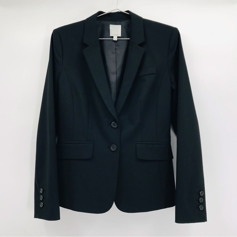 Halogen Double Button Fitted Blazer In Black Size… - image 1